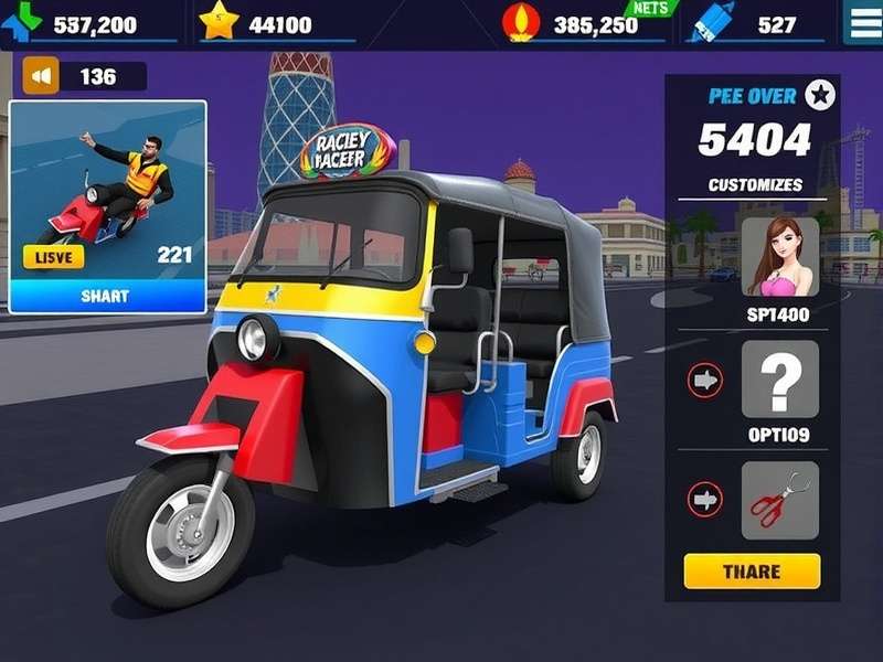 Tuk Tuk Elite Racer Customization Options